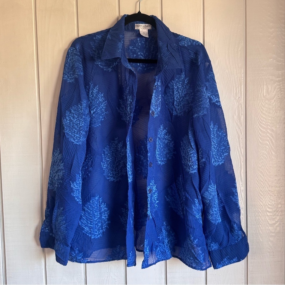 Vintage Draper’s and Damon’s Blue Sheer Blouse